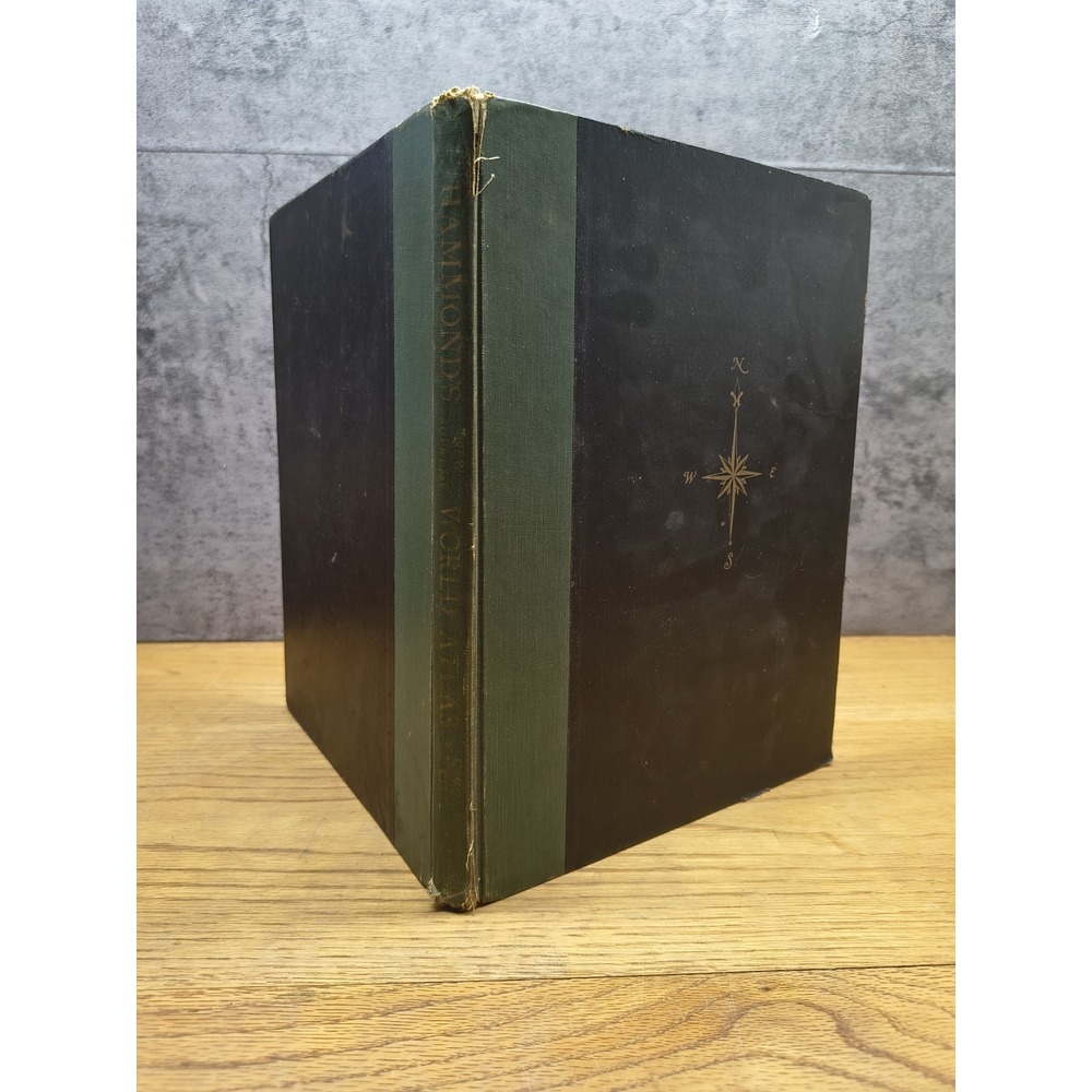 Vintage 1955 Hammond's New Supreme World Atlas Lots Of Color Maps! Hardcover